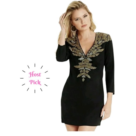 NEW Marciano By GUESS Claudia Beaded Mini Dress - Picture 3 of 15